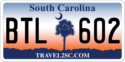 SC license plate BTL602