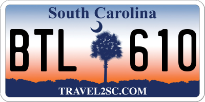 SC license plate BTL610