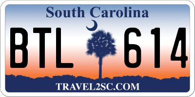 SC license plate BTL614