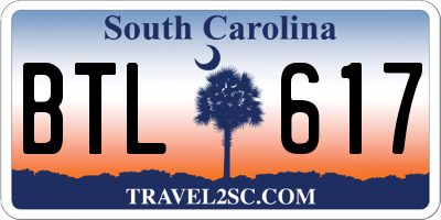 SC license plate BTL617