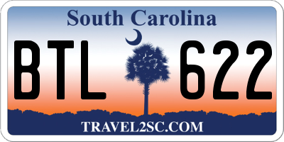 SC license plate BTL622