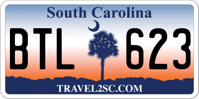 SC license plate BTL623