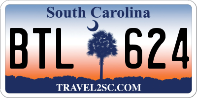 SC license plate BTL624