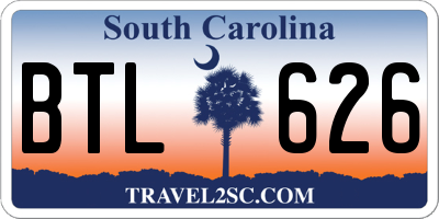 SC license plate BTL626