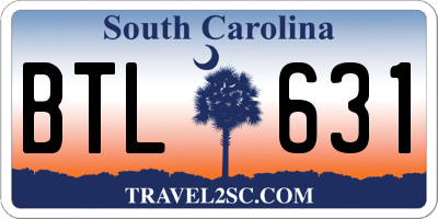 SC license plate BTL631