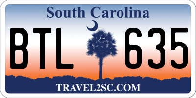 SC license plate BTL635