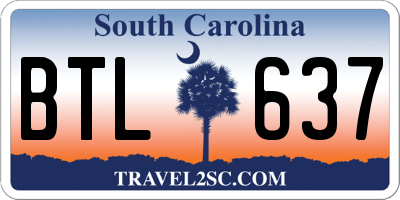 SC license plate BTL637
