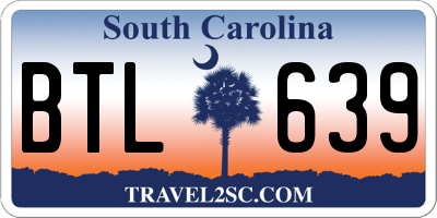 SC license plate BTL639