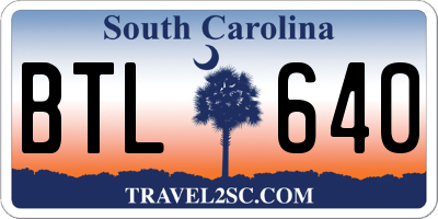 SC license plate BTL640