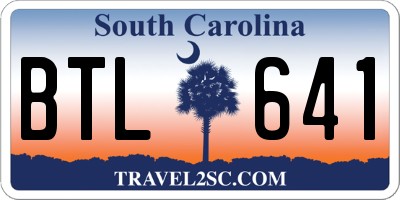 SC license plate BTL641