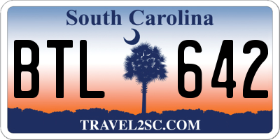 SC license plate BTL642