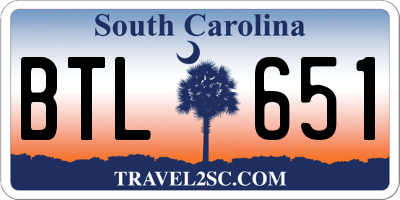 SC license plate BTL651
