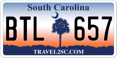 SC license plate BTL657