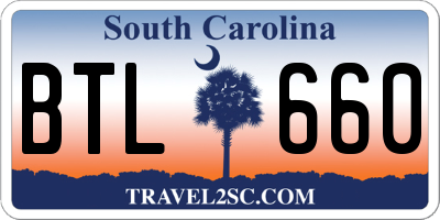 SC license plate BTL660