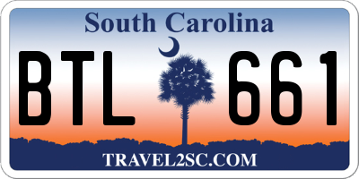 SC license plate BTL661