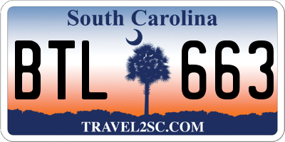 SC license plate BTL663
