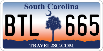 SC license plate BTL665