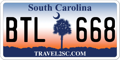 SC license plate BTL668