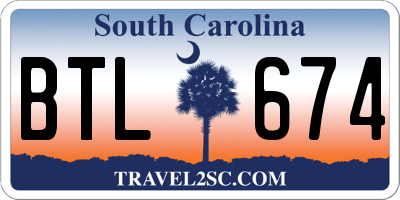 SC license plate BTL674