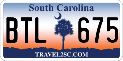 SC license plate BTL675