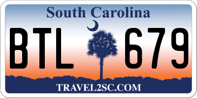 SC license plate BTL679
