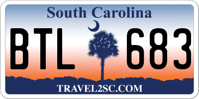 SC license plate BTL683