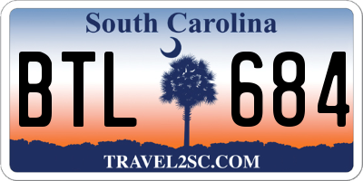 SC license plate BTL684