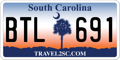 SC license plate BTL691