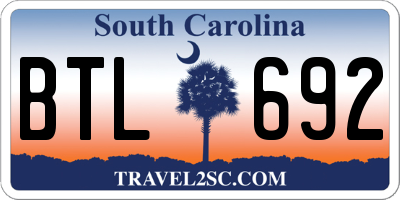 SC license plate BTL692