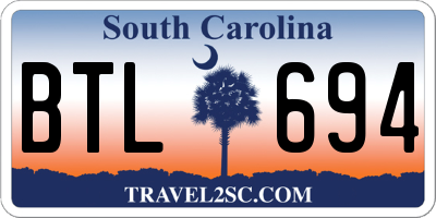 SC license plate BTL694
