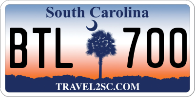 SC license plate BTL700