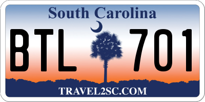 SC license plate BTL701