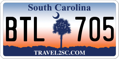 SC license plate BTL705