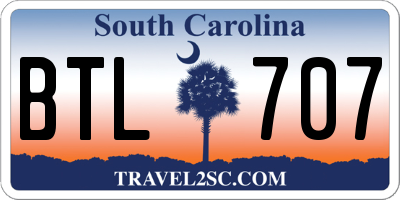 SC license plate BTL707