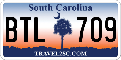 SC license plate BTL709