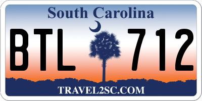 SC license plate BTL712
