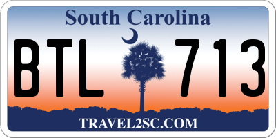 SC license plate BTL713