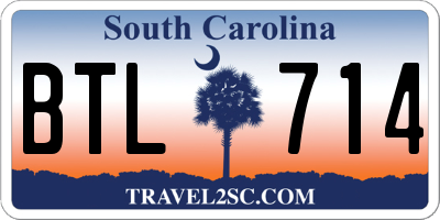 SC license plate BTL714