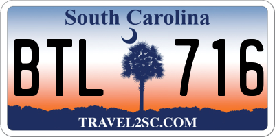 SC license plate BTL716