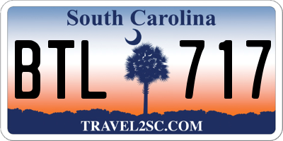SC license plate BTL717