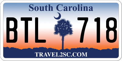 SC license plate BTL718