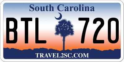 SC license plate BTL720
