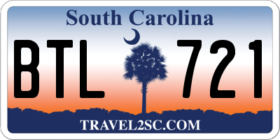 SC license plate BTL721
