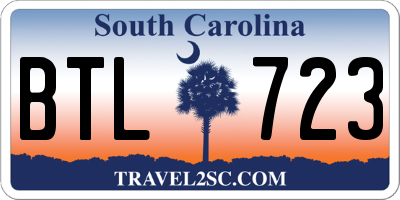 SC license plate BTL723