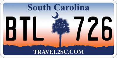 SC license plate BTL726