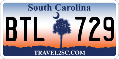 SC license plate BTL729