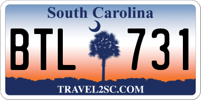 SC license plate BTL731