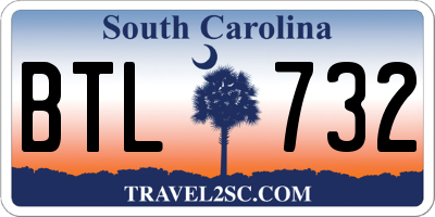 SC license plate BTL732