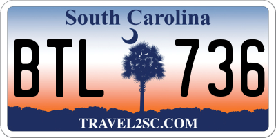 SC license plate BTL736
