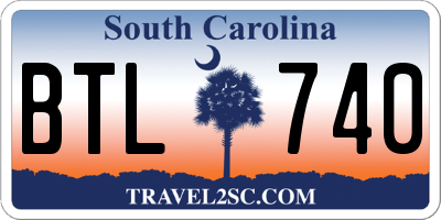 SC license plate BTL740